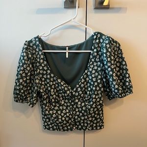 Free People puff sleeve Crop Top